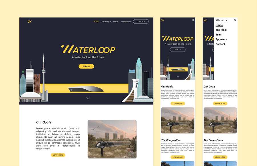 Landing page of Waterloop's new website