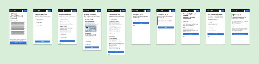 Low fidelity prototypes from weeks one and two